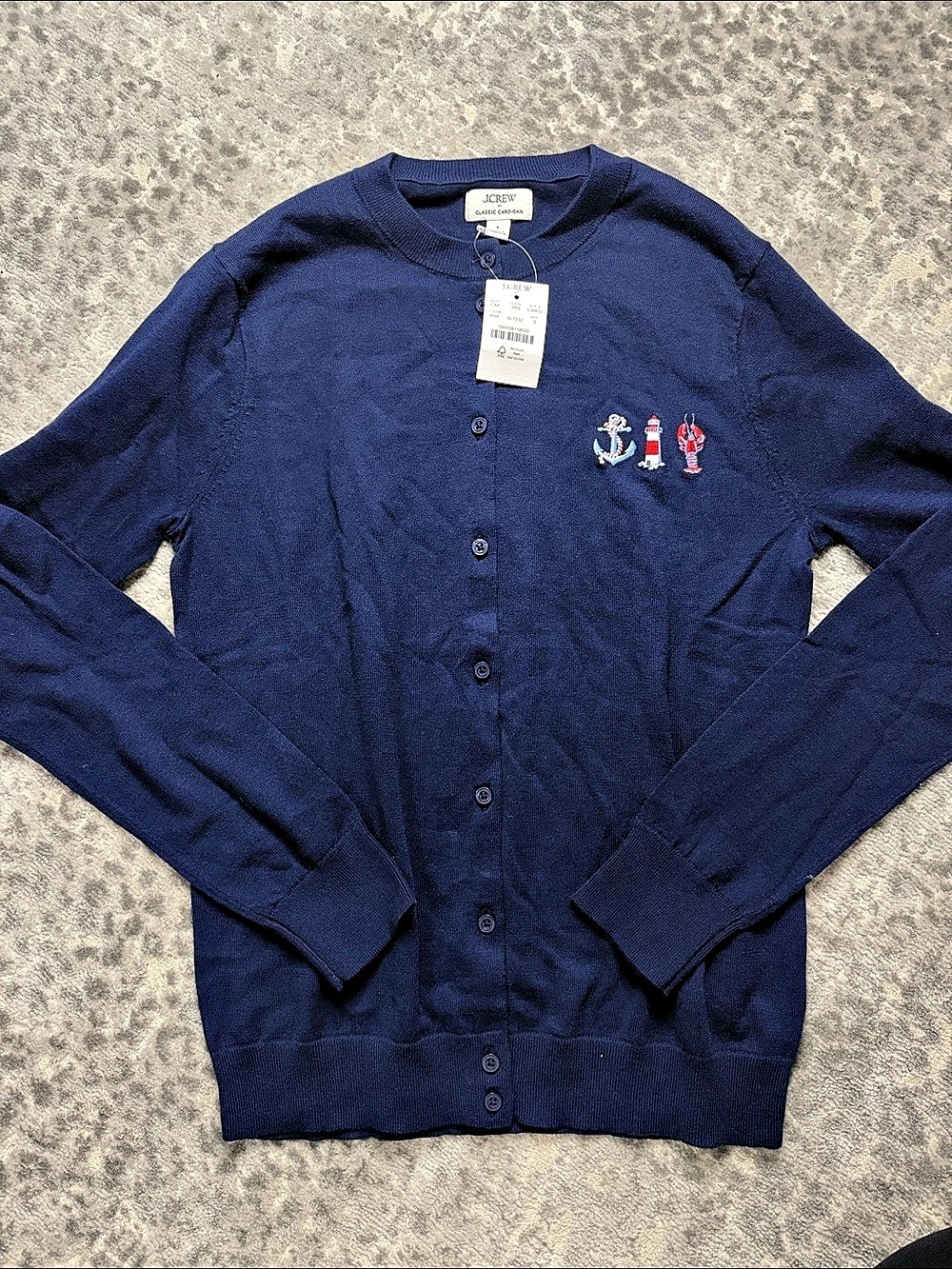 J.Crew Embroidered Classic Cardigan